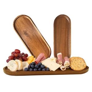 Oval Wooden <b>Tray</b> For Desserts, Chocolate, Decorative <b>Serving</b> Board, Eco-Friendly Cheese Board, Vietnam Wood Craft Manufacturer - Product Image 1