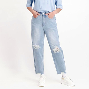 Pantalones Vaqueros de Cintura Alta para Mujer, Corte Holgado, Transpirables, Ecológicos, Servicio OEM Directo de Fábrica, Jeans Estilo Mom - Product Image 5