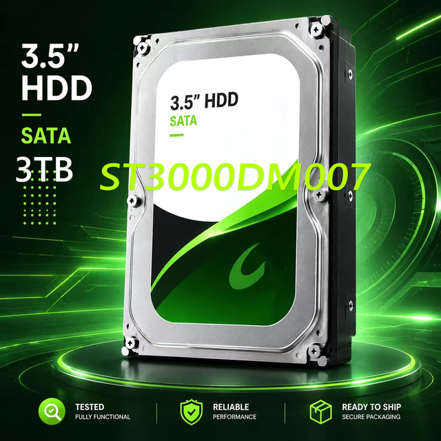 Used ST3000DM007 3TB Hard Disk Compute 3.5" SATA Internal Hard Drive, 3TB, 5400 RPM for desktop CCTV NAS NVR Gaming