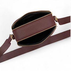 Royaa Burgundy Genuine Leather Crossbody <b>Shoulder</b> Bag for Women Single <b>Strap</b> Zipper Closure Portable Fashion Handbag - Product Image 3