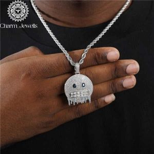 จี้ Charm_Jewells เงินแท้ 925 ชุบทอง ประดับโมอิสซาไนต์ทรงกลม ดีไซน์การ์ตูน สไตล์ฮิปฮอป สำหรับทุกเพศ ใส่ได้ทุกวัน รับรองโดย IGI เหมาะสำหรับเป็นของขวัญ - Product Image 2