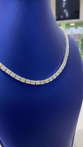 Collier Chaîne Tennis Moissanite Luxe Entièrement Pavé de Pierres Effet Glacé Haute Brillance Bijoux Hip Hop Tendance Argent 925 Styles Audacieux - Product Image 4