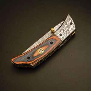 มีดพับคุณภาพสูงขายดีที่สุด สำหรับตั้งแคมป์และเอาตัวรอด ด้ามสแตนเลสสลักลายเกรดอุตสาหกรรม รองรับ OEM - Product Image 2