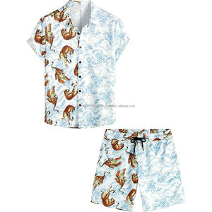 Moda de calle Ropa informal Conjunto doble Camisetas y pantalones cortos Ropa para correr Traje de jogging Fitness Gimnasio Conjunto doble para hombres - Product Image 2