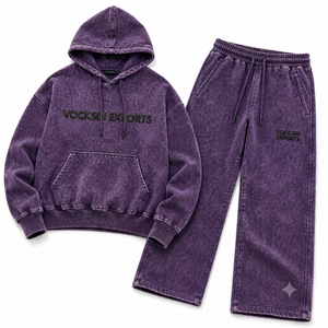 Conjunto Deportivo VocksIn Exports, Sudadera Oversize con Lavado Ácido Morado y Pantalones Anchos, Unisex, Casual, Otoño, con Cordón Ajustable - Product Image 5