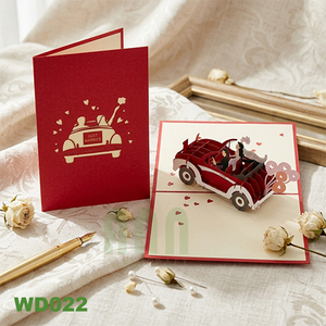 Cartes de vœux en papier traditionnelles faites à la main - Invitations de mariage, fêtes, Saint-Valentin, Nouvel An - Design pop-up 3D, vernissage mat - Product Image 5
