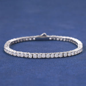 VVS Moissanite Princess Cut Tennis <b>Bracelet</b> 14k Gold 3mm 4mm 5mm Bridal Anniversary Gift Luxury <b>Stack</b> Unisex - Product Image 2