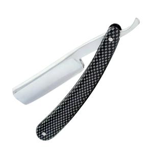 Straight <b>Razor</b> Stainless Steel Blade ABS Plastic Handle Checkered Pattern For <b>Men</b> Barber Shop Use - Product Image 5