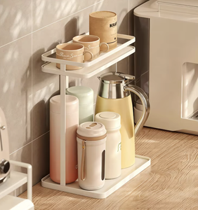 3 Tier Standing Cup Holder Rack Stainless Steel Beverage Cup Storage <b>Shelf</b> Countertop Organizer for Dining <b>Table</b> Kitchen - Product Image 1