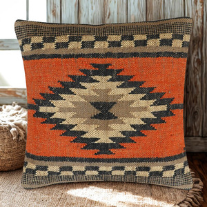 Coussin carré artisanal en laine et jute, motif abstrait doux, taille et couleur personnalisables, pour chaise et dossier de chaise d'hôtel - Product Image 6
