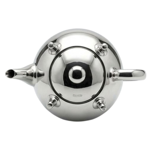 Théière en métal argenté moderne, ronde, avec couvercle et 3 pieds, pour le thé, le café, accessoires pour le thé - Product Image 2