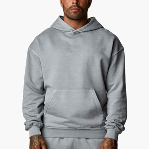 Sudadera con Capucha Gris para Hombre, Nueva Colección 2027, Corte Regular, Color Sólido, Felpa de Algodón, Informal, con Bolsillo Delantero, Estampado Digital Invernal - Product Image 6