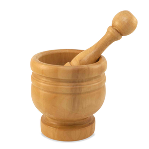 Mortero y Pilón de Madera Natural 152, Herramienta Tradicional para Moler Especias y Hierbas, Manual - Product Image 2