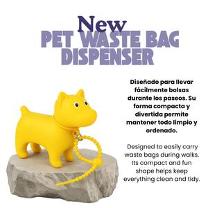 Dispenser per Sacchetti per Rifiuti di Animali Domestici con Design Cucciolo e Cactus Verde e Giallo, Elegante Soluzione per lo Smaltimento delle Feci dei Cani - Product Image 4