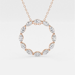 Pendentif Cercle en Diamant de Laboratoire Marquise 1 Carat avec Chaîne Réglable pour Femme – Bijou Élégant et Scintillant - Product Image 4