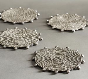 Hot Trending Handmade Seed <b>Beaded</b> Drink <b>Coaster</b> Set Customized Luxury Table Protection Mats For Home Cafes & Hotels Dining Decor - Product Image 1