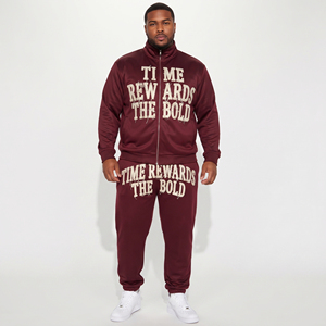 <b>Plus</b> <b>Size</b> Printed Tracksuit Full Zip Jacket <b>Jogger</b> Sweatpants <b>Set</b> Men 100% Polyester Zipper Printed Tracksuits Men's - Product Image 1