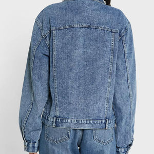 Vestes en jean mi-longues pour femmes, prix de gros, quantité en vrac, logo personnalisé imprimé, plusieurs couleurs unies, respirantes - Product Image 3