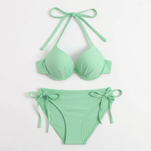 Conjunto de Bikini de Cintura Alta a la Moda para Mujer, Traje de Baño Sexy Estampado de Verano, Ropa de Playa Cómoda de 2 Piezas Hecha de Spandex/Nailon - Product Image 3