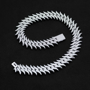 Collar de cadena de eslabones con incrustaciones de diamantes, estilo Hip Hop, joyería de lujo para rapero, collar llamativo para hombre, cadena de streetwear - Product Image 2