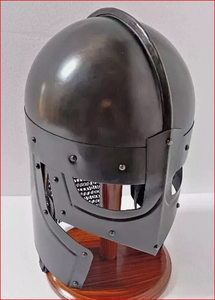 Casque de chevalier Viking en acier médiéval avec support, casque en acier poli, casque à chaîne ronde - Product Image 5