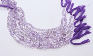AAA Natural Pink <b>Amethyst</b> Faceted Uneven Nugget Shape Beads 6-7 MM Pink <b>Amethyst</b> Laser Cut Tumble Nugget Beads 9 Inch Jewelry - Product Image 2