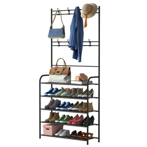 Organizador de entrada independiente de 5 niveles, perchero para sombreros y zapatos, estante de almacenamiento para ropa, combinación de soporte para el hogar y la Oficina - Product Image 2