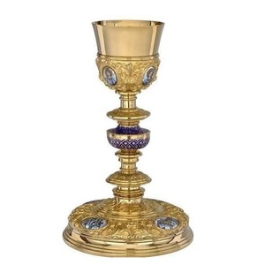 Juego de Cáliz y Ciborio de Metal Tradicional para la Comunión de la Iglesia Católica y Celebraciones Litúrgicas Regulares - Product Image 1