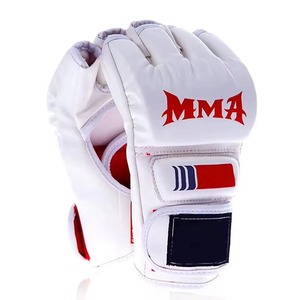 Guantes de MMA Blancos Premium de Cuero PU, Impermeables, con Correa de Muñeca Ajustable, Transpirables, Ligeros, Profesionales para Artes Marciales y Sparring - Product Image 4