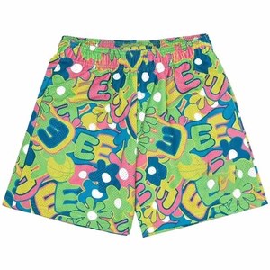 Shorts décontractés pour hommes, noir et blanc, à séchage rapide, taille élastique, mi-haute, en mélange de coton, avec logo frontal, style boardshorts - Product Image 2