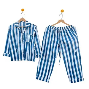 Conjunto de Pijama de Verano Elegante para Mujer, Estampado Floral, 100% Algodón, Manga Larga, Cuello Camisero, Suave, Largo, Informal - Product Image 5