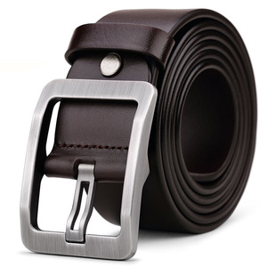 Cinturón de Cuero para Hombre con Hebilla de Acero, Estilo Casual, Personalizable con Logotipo, Impermeable y Transpirable, Venta al Por Mayor - Product Image 1