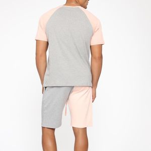 Ensemble deux pièces unisexe pour homme : T-shirt et short d'été avec taille élastique, motif uni respirant – Conception 2-en-1 - Product Image 6