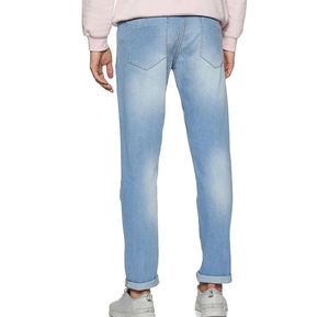 Jeans évasés pour hommes, nouvelle collection été, design personnalisé, patchwork, respirants, coupe ajustée, style hip-hop, en denim délavé à l'acide, vente en gros - Product Image 2