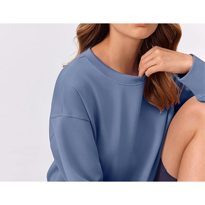 เสื้อสเวตเชิ้ตพิมพ์ลายผ้าฝ้าย 100% ระบายอากาศได้ดี ไซส์ใหญ่ ทรงหลวม ไหล่ตก แขนยาว สไตล์ลำลอง น่ารักสำหรับผู้หญิง - Product Image 5