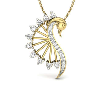 Women's Yellow <b>Gold</b> Diamond Pendant Round Brilliant Cut Luxury Style Everyday Wear Jewelry - Product Image 1