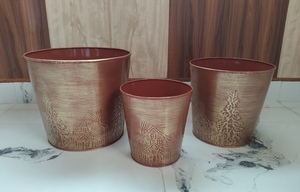 Macetas de Metal con Copos de Nieve Hechos a Mano para Decoración, Juego de 3 Macetas de Jardín de Estilo Moderno para Decoración del Hogar - Product Image 3