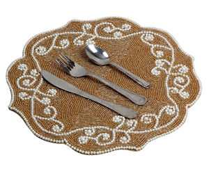 Luxury Kitchen Decor <b>Beaded</b> <b>Placemat</b> Round Pattern Cloth and Polyester Material for Dining Table Restaurant or Hotel Design - Product Image 2