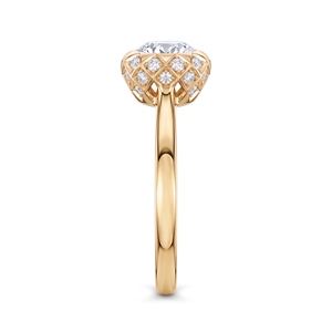 Anillo de Compromiso de Diamantes con Corte Princesa en Oro Amarillo para Mujer, con Diamantes Naturales Certificados por IGI, Estilo Clásico, Chapado en Oro Rosa de 18K - Product Image 2