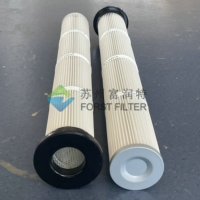 Filtre à cartouche plissé en polyester à membrane PTFE industriel pour silo de centrale à béton, 133x1000mm