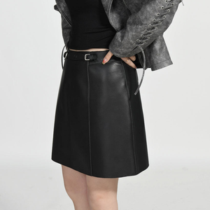 Mini-jupe en cuir élégante pour femme, taille haute élastique, sur mesure, OEM - Product Image 5