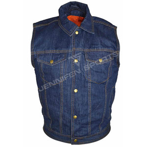 Chaleco Vaquero para Hombre, Color Sólido, Cuello Camisero, Prenda Exterior Informal con Cierre de Botones, Largo Regular, Estilo Otoñal - Product Image 2