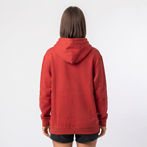 Sweat-shirt décontracté pour femme en coton, coupe oversize, épaules tombantes, couleur rouge unie, respirant, vêtement personnalisé - Product Image 6