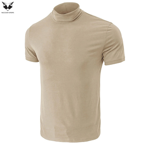 <b>Top</b> Product Latest Short Sleeve Pullover Style Customized Made Slim Fit Casual Out Door Wear New Arrival <b>Mock</b> <b>Neck</b> T Shirts - Product Image 2