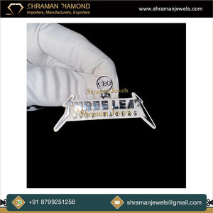 SHRAMAN DIAMOND <b>Custom</b> 925 Sterling Silver <b>Name</b> Letter Pendant Lab Grown Diamond Rhodium Plated Unisex Charm Pendant Birthday - Product Image 5