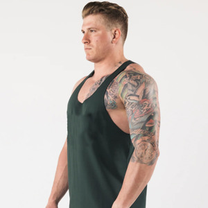 Débardeur Homme Vert Foncé Sans Manches Couleur Unie Col Rond Respirant Tricoté Style Décontracté Longueur Standard Léger Maintenant en Promotion - Product Image 5