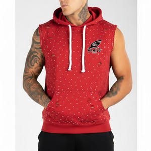 Sudaderas sin Mangas para Hombre, Diseño OEM, Moda, Más Vendidas, Ligeras, para Fitness, Básicas, Mezcla de Algodón - Product Image 2