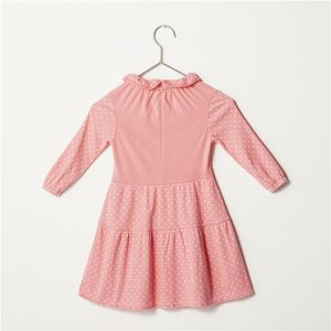 Robe pour enfants ODM Standard maxi en pur coton biologique rose à encolure bourgeon - Product Image 5