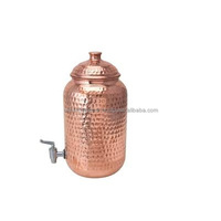 Pot d'eau en cuivre au design unique et verre en cuivre avec support Refroidisseur d'eau 5 litres avec taille personnalisée artisanat naturel