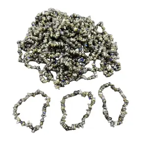 Super Chip pulsera Natural labradorita Chip pulsera cristal piedra Chip pulsera piedras preciosas mujeres colorido Natural mayorista - Product Image 1